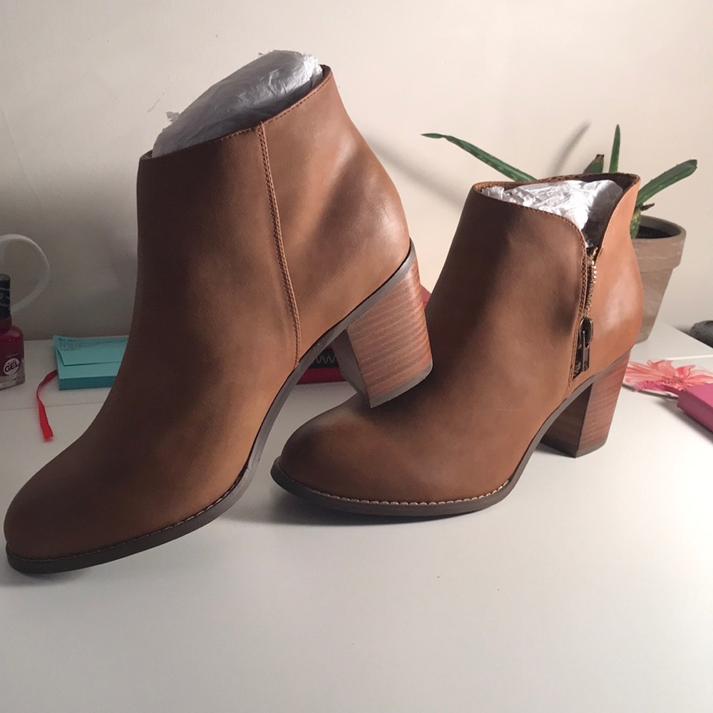 Tan booties